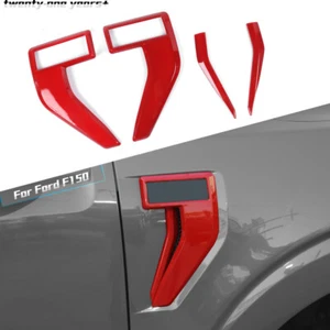 Red Side Vent Fender Badge Emblem Cover Trim For Ford F150 2021-2022 Accessories - Picture 1 of 9