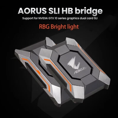 Gigabyte AORUS SLI HB bridge RGB 2 Slot PCI-E Spacing Supports Dual Link SLI HB - Image 1 of 4