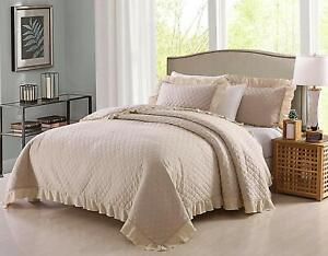 3 Piece Quilt Set Lightweight Bedspread Coverlet & 2 Match Pillow shams Bedding