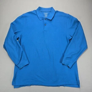 Polo L.L.Bean 100 % algodón manga larga calce tradicional informal azul para hombre grande - Imagen 1 de 6