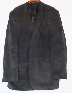 Alan Flusser Corduroy Sport Coat Jacket Blazer Mens 46L Gray Fine Wale Pockets
