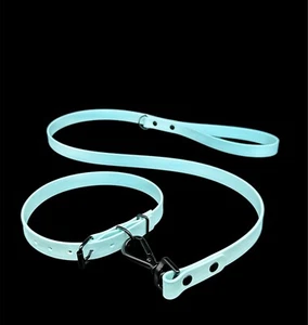 Juego de collar y correa de perro Biothane impermeable | Hebilla de metal | Remache negro | Duradero - Imagen 1 de 61
