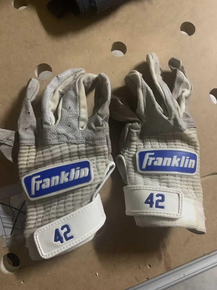 Luvas de rebatida Franklin MLB jogador emitidas exclusivamente Jackie Robinson Day - Imagem 1 de 3