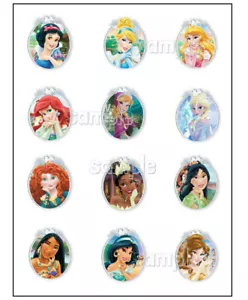 Princess Edible Cupcake decoration sheet Image topper Elsa Aurora Belle Ariel - Picture 1 of 1
