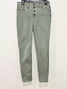 Jeans skinny Madewell donna 9" vita alta bottoni mosca tenue verde taglia 28 - Foto 1 di 12