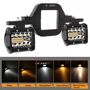 Trailer Tow Hitch Mount Bracket + 4'' LED Flood Work Lights Offroad Reverse 12V - Picture 1 of 12