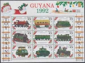 GUYANA Sc# 2626a-i MNH SHEET of 9 DIFF MODEL TRAINS - Picture 1 of 1