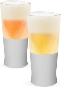 Host Glass FREEZE Double Wall Insulated Beer Glasses, 16oz Set of 2 - Picture 1 of 4