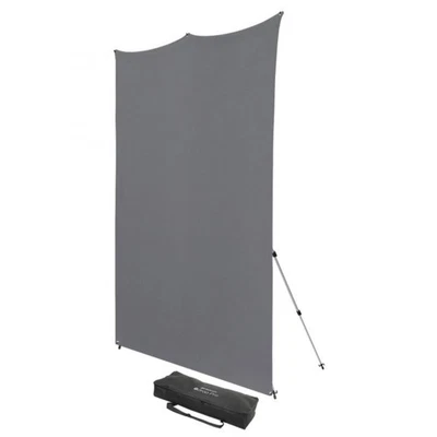 Westcott 8x8' X-Drop Pro Kit de telón de fondo resistente a las arrugas con soporte, gris neutro Foto 1 de 4