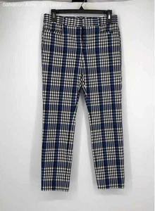 Banana Republic Womens White Blue Black Plaid Sloan Ankle Pants Size 2 - Picture 1 of 5