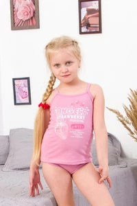 Comfortable Girls’ Underwear – Plain Cotton-Elastane Top & Panties Set, Soft ... - Picture 1 of 5