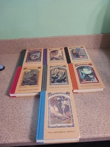 Lot 7 A Series of Unfortunate Events Books 3-9 Lemony Snicket HC 3 4 5 6 7 8 9 - Picture 1 of 9