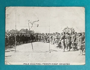Militär Stabhochsprung 21. Infanterie US Army Souvenir 1909 Vintage Postkarte - Bild 1 von 2