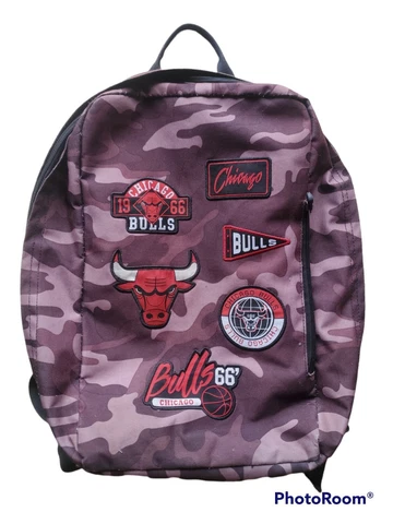 Chicago Bulls Backpack Officially Licensed NBA Product Brown Camo w/Patches Cover