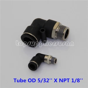 5pc Pnuematic Male Elbow Connector Tube 5/32'' X NPT 1/8'' Air Push In Fitting - Picture 1 of 3