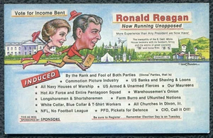 US President Ronald Reagan Now Running Unopposed Comic postcard - Picture 1 of 2