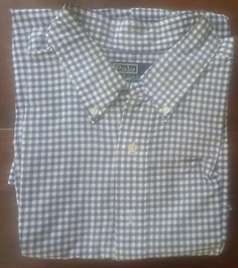 Polo Ralph Lauren Herren Langarm Hemd blau-Weiß kariert - 2XLT - - Bild 1 von 3