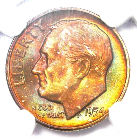 1954-S Roosevelt Dime 10C Coin - Certified NGC MS68 - Rare Grade - $1,000 Value Cover
