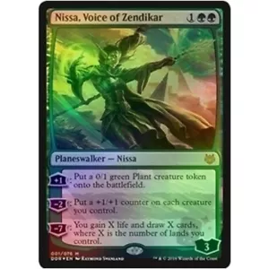 NISSA VOICE OF ZENDIKAR NM Nissa vs Ob Nixilis MTG Green - Planeswalker Mythic - Picture 1 of 1