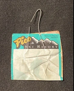 PICO PEAK 1980’s Ski Lift Ticket VERMONT Skiing Resort Travel Souvenir WICKET - Picture 1 of 2