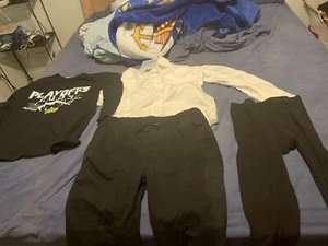 white long sleeve dress shirt black pants play off shirt and thermal pants boys - Picture 1 of 4