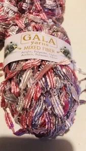 Gala Ribbon Eyelash Yarn Light Pink with White Color Lot of 6 Total Hard to Find - Picture 1 of 4