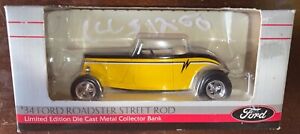 1934 Ford Roadster Street Rod Liberty Die Cast Metal Car Bank