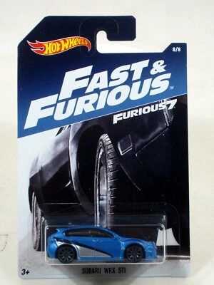 Hot Wheels 2017 Fast & the Furious Series 1:64 SUBARU WRX STI (BLUE) Car # 8/8  - Image 1 of 2