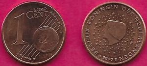 PAÍSES BAJOS 1 CENTAVO DE EURO 2000 SIN CIRCULAR YA NO SE ACUÑA, PERFIL DE REINA BEAT - Imagen 1 de 1