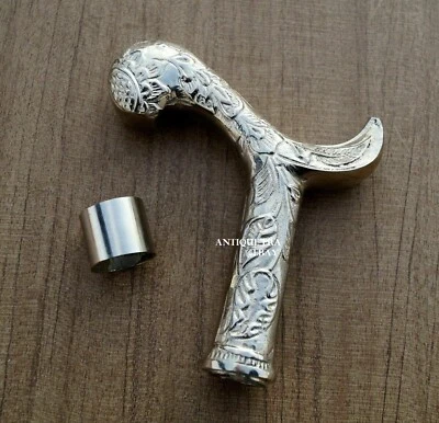 Handmade Style Brass Derby Head HANDLE Only FOR Cane Walking Stick (Only Handle) - Image 1 of 3