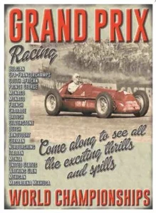Grand Prix Small Steel Sign 200mm x 150mm (og) - Picture 1 of 1