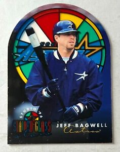 Jeff Bagwell 1996 Studio rare stained glass die-cut insert, Houston Astros