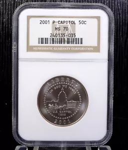 NGC MS70 2001 P CAPITOL VISITOR CENTER BUILDING $1/2 Half Dollar 50C Graded Coin - Picture 1 of 3