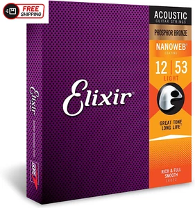 Elixir 16052 Elixir 16052 Nanoweb Coating Phosphor Bronze Acoustic Guitar 6-Stri - Picture 1 of 12