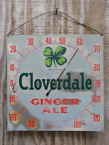 Antico termometro vintage anni 50 Cloverdale Ginger Ale 12" - Foto 1 di 5