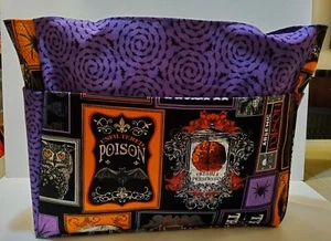 Araña Esqueleto Veneno Halloween Truco Golosina XL Cartera/Bolso Proyecto Hecho a Mano 15x18 - Imagen 1 de 5
