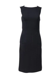 Dolce & Gabbana Vintage y2k 2005 Pencil Tube Midi Dress Size 40 Navy Blue Pocket - Picture 1 of 12