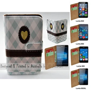 For Nokia Series - Blue Checkers Print Theme Wallet Mobile Phone Case Cover - Picture 1 of 3
