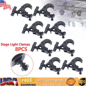 8 Pack 330lbs Heavy Duty Stage Lighting Clamps DJ Light Truss Clamp Set Black - Picture 1 of 18
