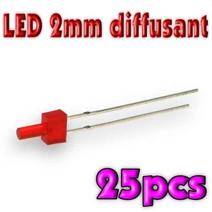307/25# LED 2mm rot Diffusor Kanone lang 25 Stück - Bild 1 von 1