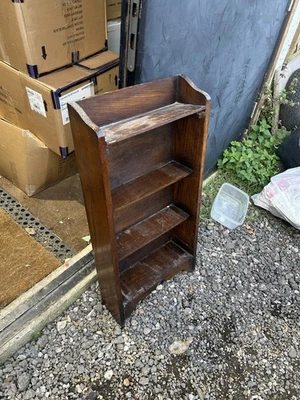 Quality Edwardian Tall Slender Open Oak Bookcase  Arts And Crafts 1910 Will Post - Image 1 of 4