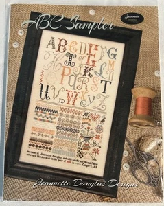 KIT de punto de cruz ABC Sampler Jeannette Douglas Designs patrón lino seda hilo dental - Imagen 1 de 4