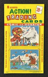 1963 Action Trading Cards Comic Or Monster - SEALED - 8 Cards - Picture 1 of 2