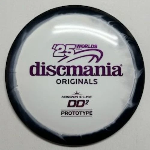 Discmania Horizon S-line PROTOTYPE DD2-BLACK AND WHITE 25' Worlds Stamp 174-175g - Image 1 of 1