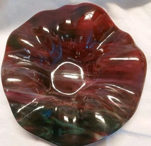 Handmade Glass Decorative Bowl Dark Purple - Picture 1 of 8