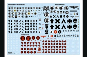 Warhammer 40k Imperial Fist / Crimson Fist transfer sheet 10th Ed. NEW - Picture 1 of 1