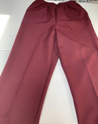 Alfred Dunner Elastic Waist Casual Pants Burgundy Red Size 14 Washable 29” Long - Image 1 of 4