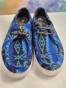 VANS Pendleton Ashpalt Blue Western Tribal Aztec Wool Low Chukka Shoes Mens 9 - Picture 1 of 10