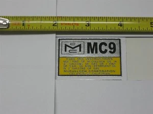 McCulloch Kart shroud decal MC9 - Picture 1 of 2