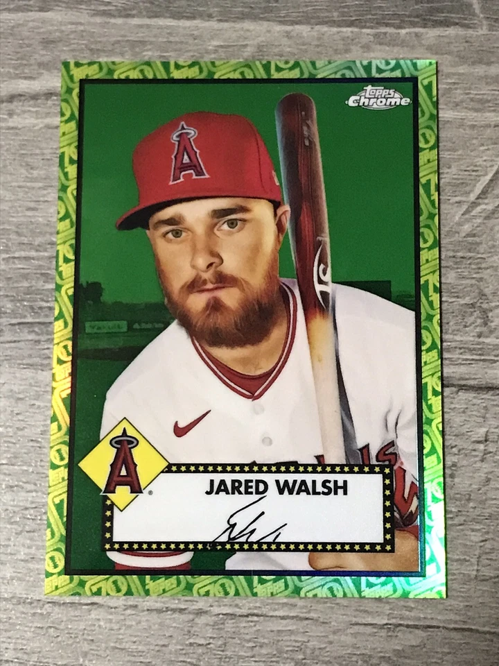 2021 topps chrome platinum anniversary Jared Walsh  green/yellow refractor #/99 - Image 1 of 2